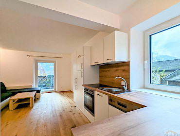 kitchen with wooden counter top