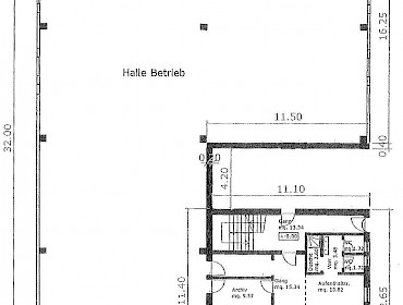 Grundriss Halle mit Büros