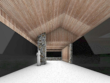 möglicher Innenbereich der Variante A - verwoben mit Kulturerbe möglicher Innenbereich der Variante A - verwoben mit Kulturerbe