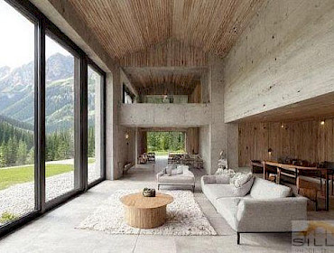 Rendering des Innenbereichs mit Gewölbe Rendering des Innenbereichs mit Gewölbe