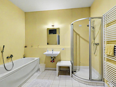 Bathroom with bathtub and separate shower Bathroom with bathtub and separate shower
