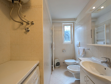 Badezimmer mit Dusche und Fenster